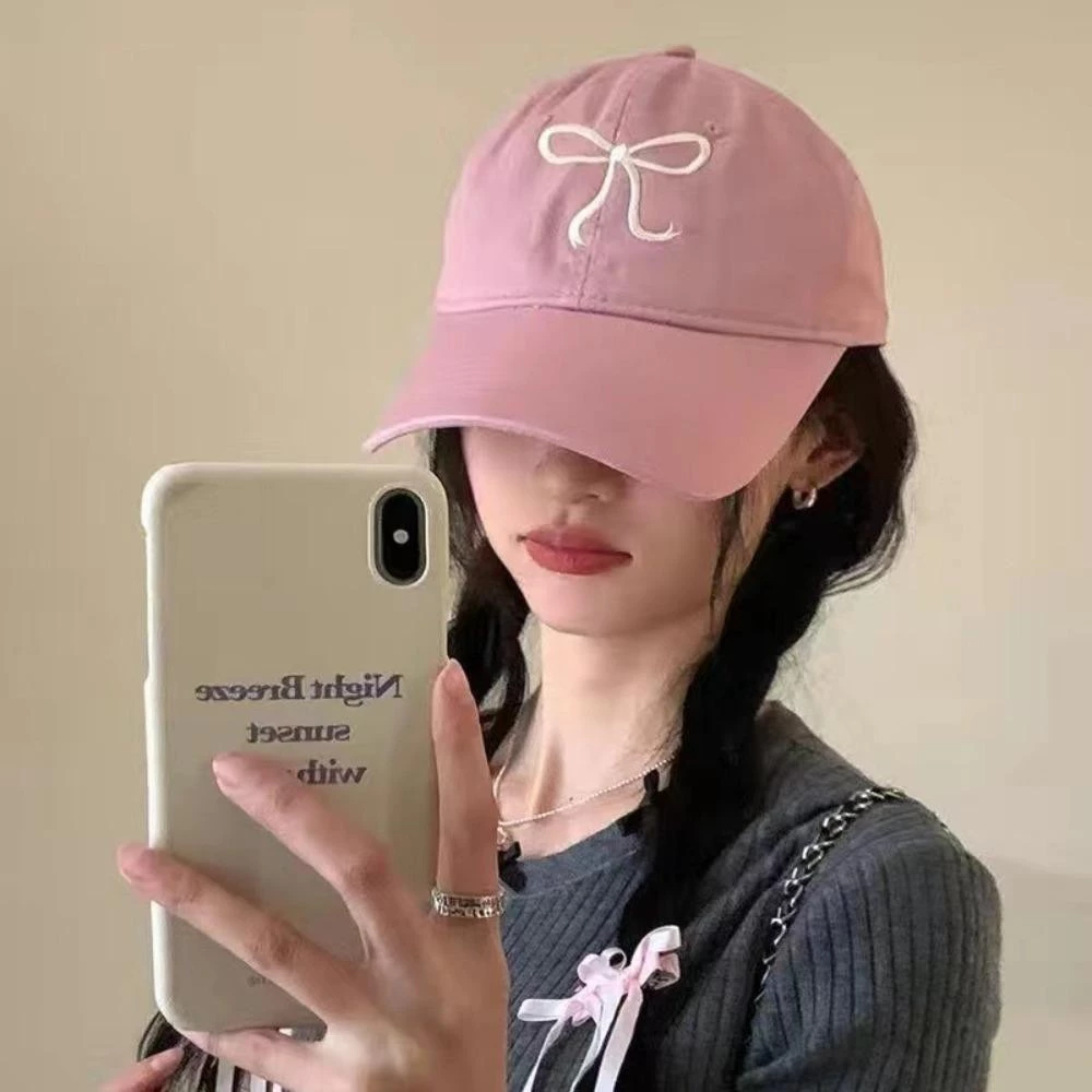 【Hwang】Mũ lưỡi trai " thêu nơ LA " cho nam nữ - Nón lưỡi trai nơ cute Form Mềm Chất Vải KAKI Thoáng Mát phong cách
