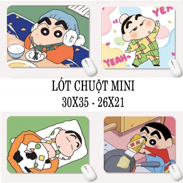 Tám lót chuột 26x21 hình shin cho máy tính xách tay, tấm lót bàn chơi game di động, tấm lót bàn làm việc tại nhà