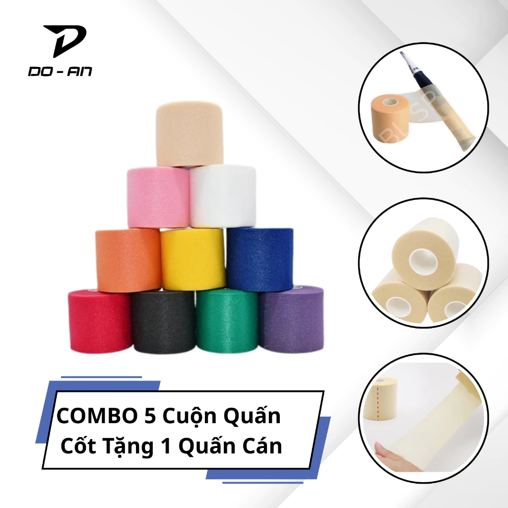 Quấn Cốt thể thao êm tay thấm hút mồ hôi vợt cầu lông Sport, băng cuốn tự dính thể thao-QC-QC