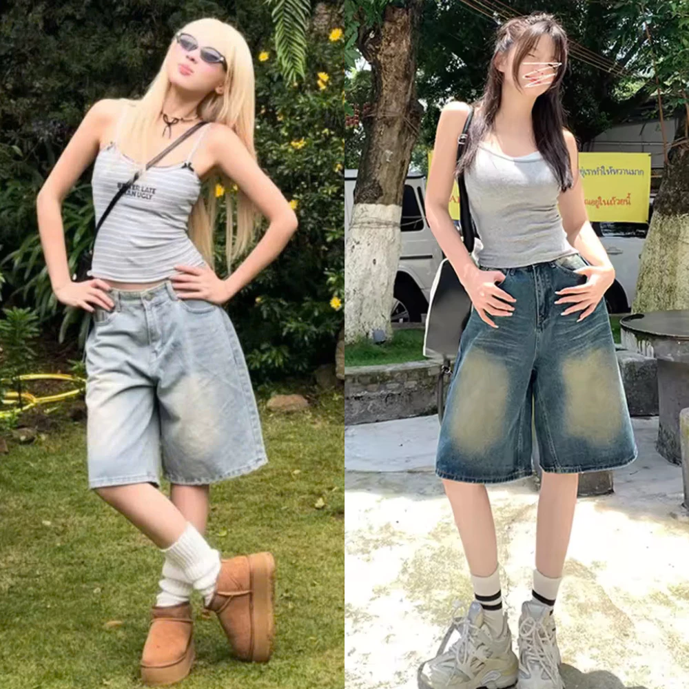 Baggy jeans short - Quần ngố ống rộng usisex nam nữ JG2K cá tính năng động QS06