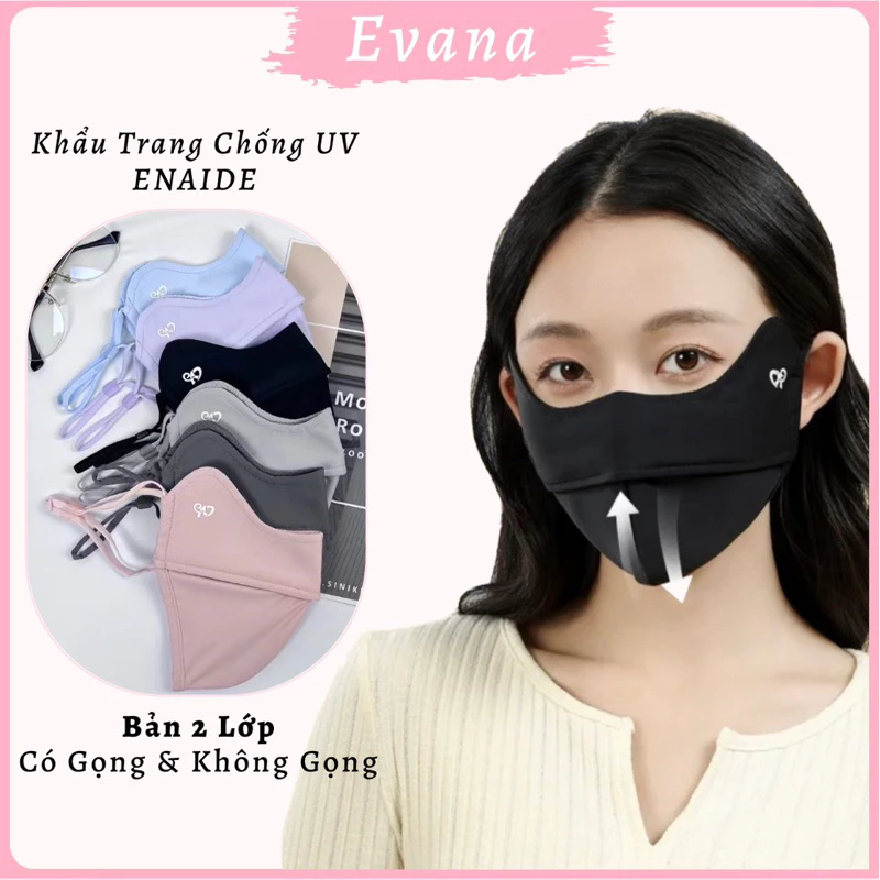 [Mẫu 2 Lớp - Giá Tốt] Khẩu Trang Chống Nắng-Chống Tia Uv, Mặt Nạ Che Nắng Hàng Chính Hãng ENAIDE Kèm Que Test UV [KT386]