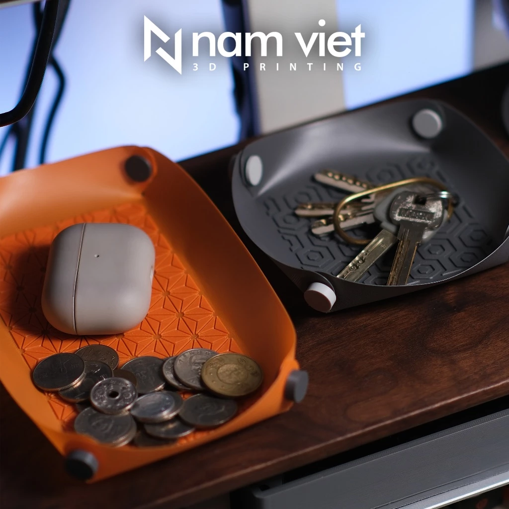 Khay đựng đồ để bàn in 3D Nam Việt – FlexFold minimalist – đựng ví, chìa khóa, phụ kiện – decor gọn gàng