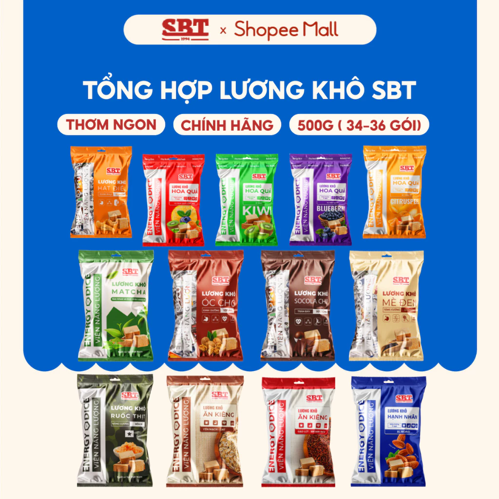 Thanh Năng Lượng Khô SBT Gói 500gr Cung Cấp Dinh Dưỡng Vượt Trội - Lương Khô Chính Hãng SBT