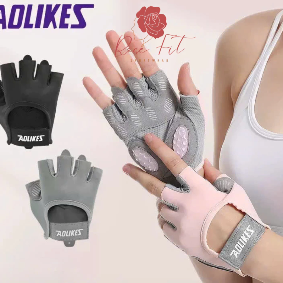 Găng Tay Tập Gym AOLIKES 121 Chất Lượng Cao, Đệm Dày, Phong Cách Thời Trang, Thể Thao, Yoga, GYM Rosefit.