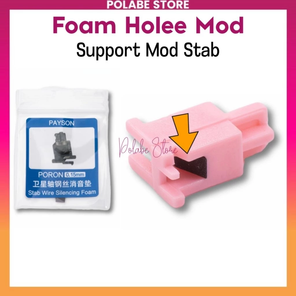 Miếng dán FOAM HOLEE STAB dùng để mod stabilizer giảm tick foam poron cho bàn phím cơ - Polabe Store