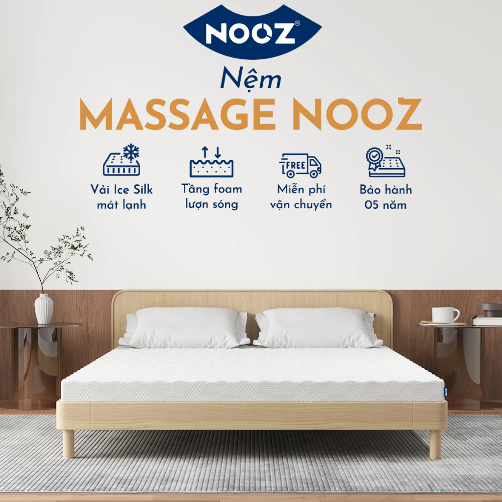 Nệm Foam NOOZ Massage 9cm Đệm Foam Mật Độ Cao Bề Mặt Lượn Sóng Nâng Đỡ Cơ Thể NOOZ Home Goods