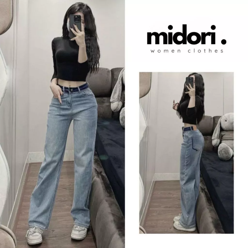 Quần Jeans Ống Suông Nữ Lima Fashion Quần Bò Đứng Dáng Chất Denim Cao Cấp Hàn Quốc Hack Dáng LD04