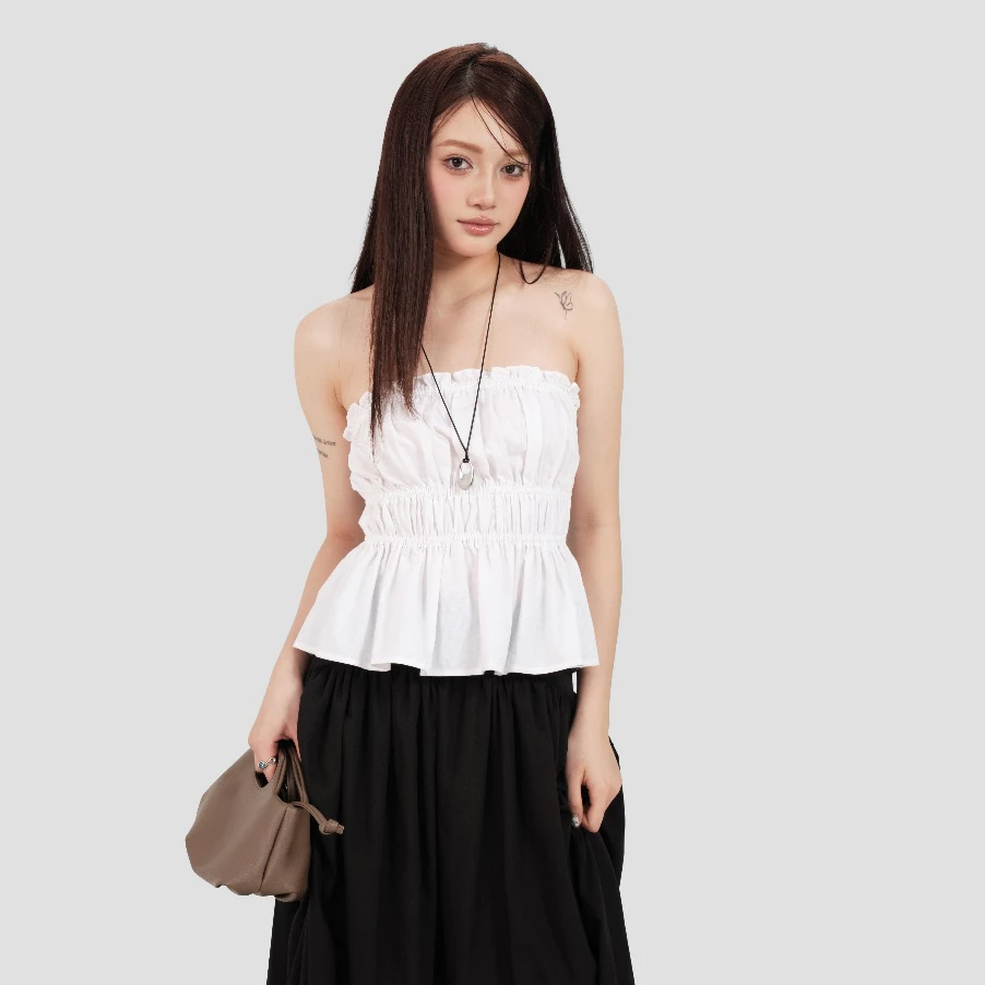 Áo Ống Vải Linen - MINA TOP - Áo Nữ Dáng Ôm, Freesize, Dễ Phối Với Quần Và Chân Váy | THE J STUDIO