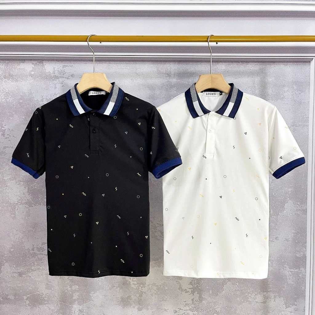 Áo thun polo nam tay ngắn vải coton co dãn phối họa tiết nổi mới rất đẹp chuẩn form hàng shop BOUTIQUE_MENSWEAR
