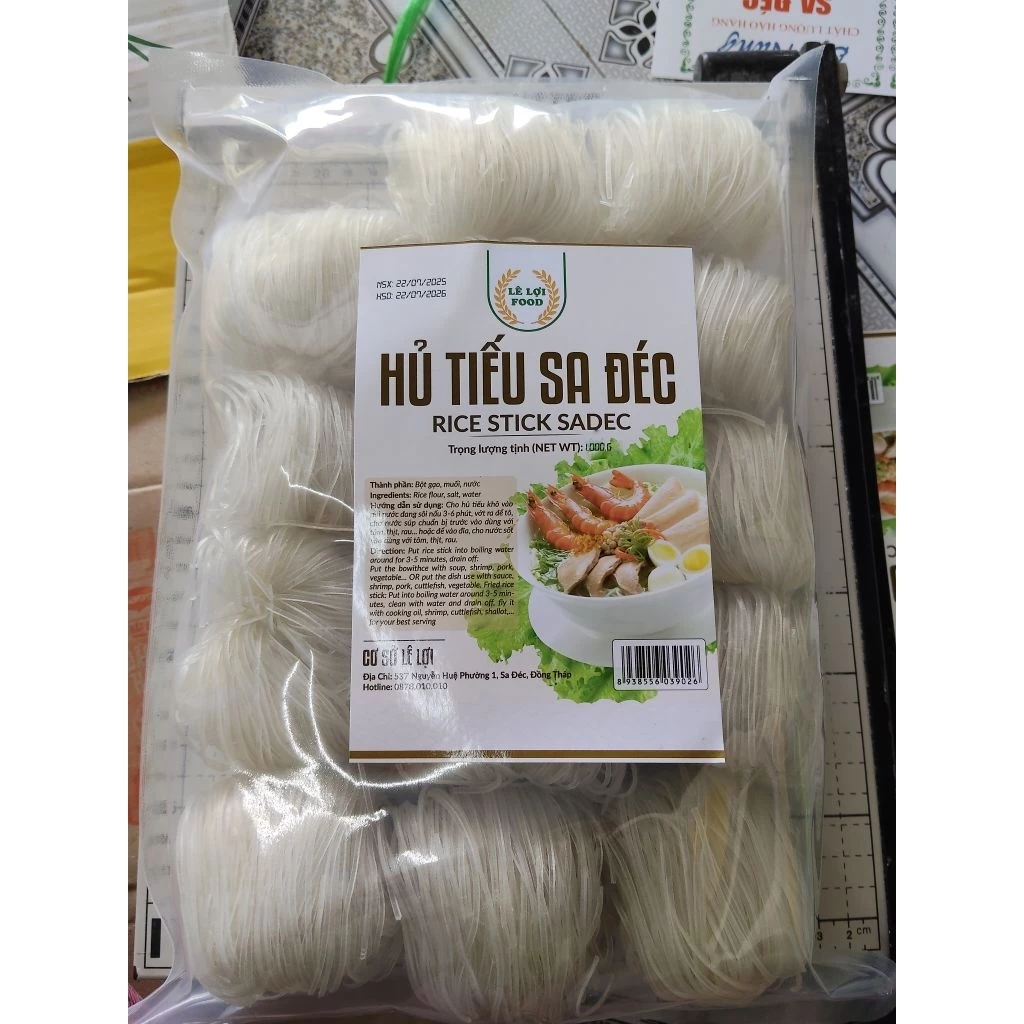 Combo 3kg Hủ Tiếu Khô Lọc Đặc Sản Sa Đéc Tặng Thêm 500g Nui Rau Củ