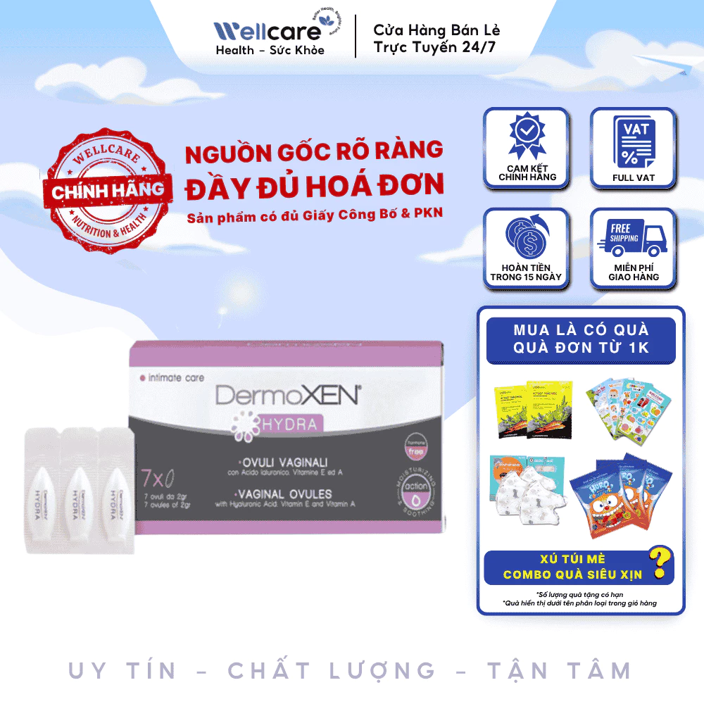 [✨CHÍNH HÃNG] Dermoxen Hydra hộp 7 viên - Dưỡng ẩm, giảm khô hạn, làm dịu dành cho phụ nữ