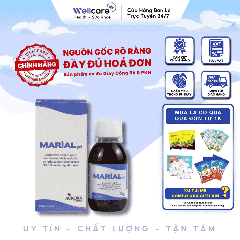 [✨CHÍNH HÃNG] Marial chai 150 ml - Gel giúp giảm trào ngược & phục hồi niêm mạc dạ dày, thực quản