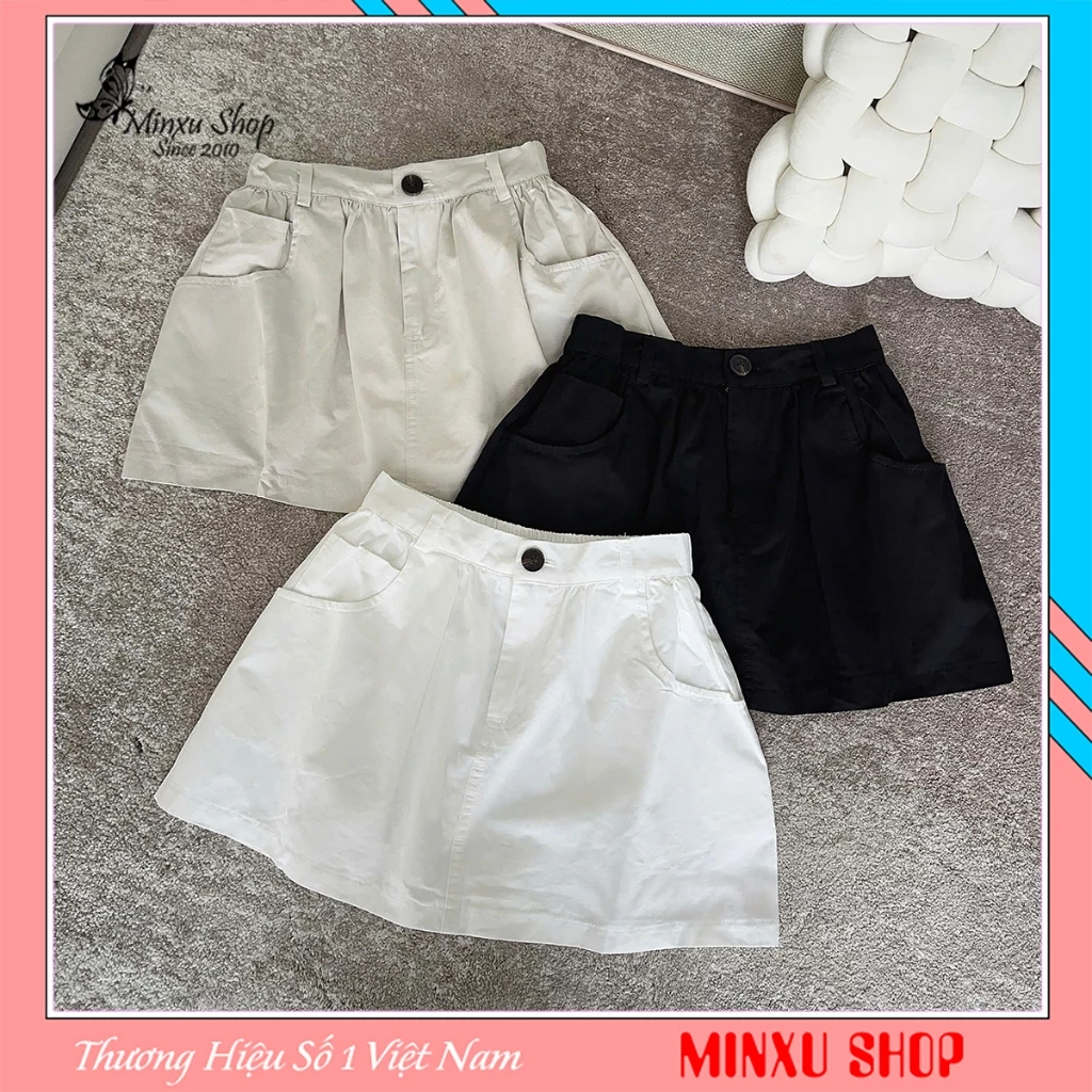 Chân Váy Chữ A Cạp Chun Chất Thô Có Quần Trong Hàng QC Minxu Shop CV9K