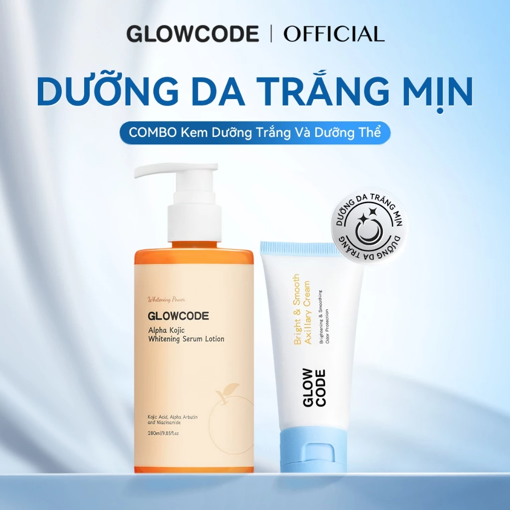 [MUA 2 GIẢM 10%] Combo Kem body trắng da và kem dưỡng thể Glowcode giảm thâm nách dưỡng ẩm body với Niacinamide