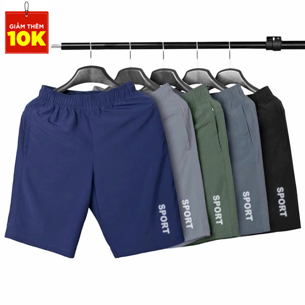 [Giảm giá] combo 5 quần đùi short nam SPORT giá cực rẻ, vải trơn, mặc thoáng mát, thích hợp vận động thể dục,thể thao.