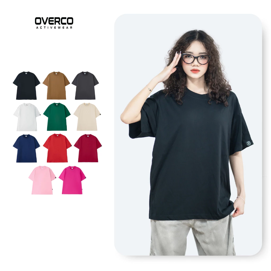 Áo Thun Basic Trơn 100% Cotton 250gsm OVERCO Premium 12 Màu Basic Cổ Tròn Nam Nữ Mềm Mịn Thoáng Mát O1A7