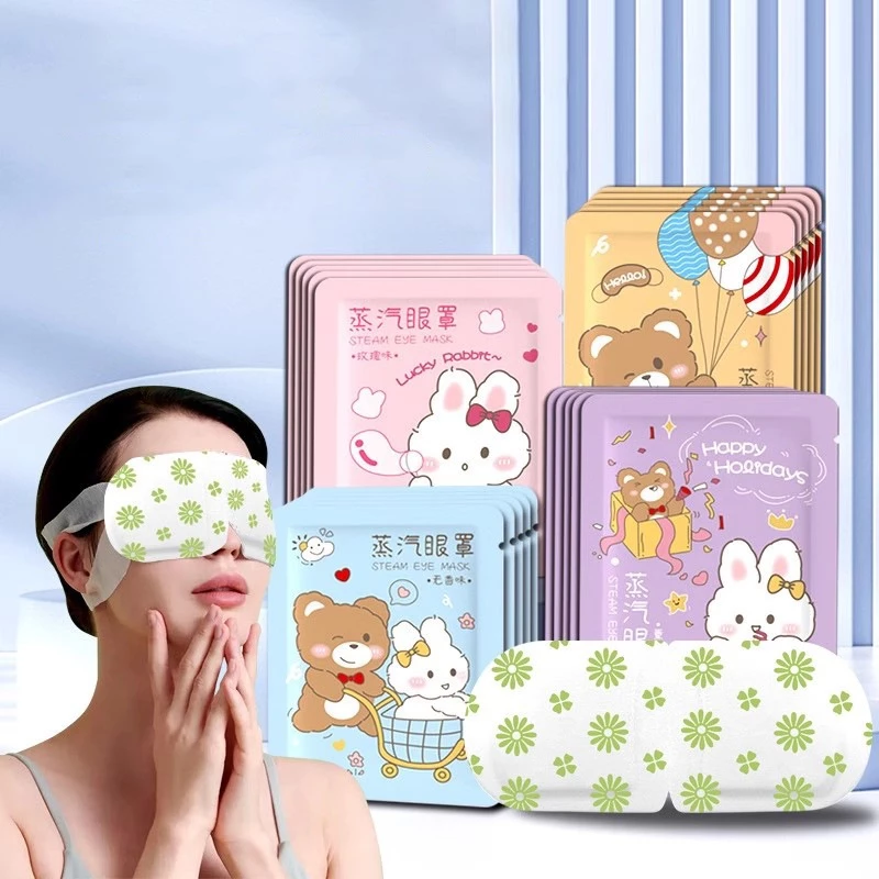 Combo 5c Mặt Nạ Che Ngủ Chườm Nóng Bảo Vệ Mắt Lúc Ngủ Dùng 1 Lần
