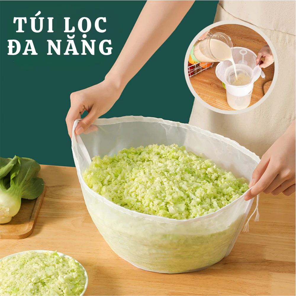 Túi Lọc Sữa Đậu Nành, Sữa Hạt, Bã Cà Phê, Lọc Nước Cốt Thực Phẩm - Túi Lọc Hình Bầu Dục Đa Năng, Có Thể Tái Sử Dụng