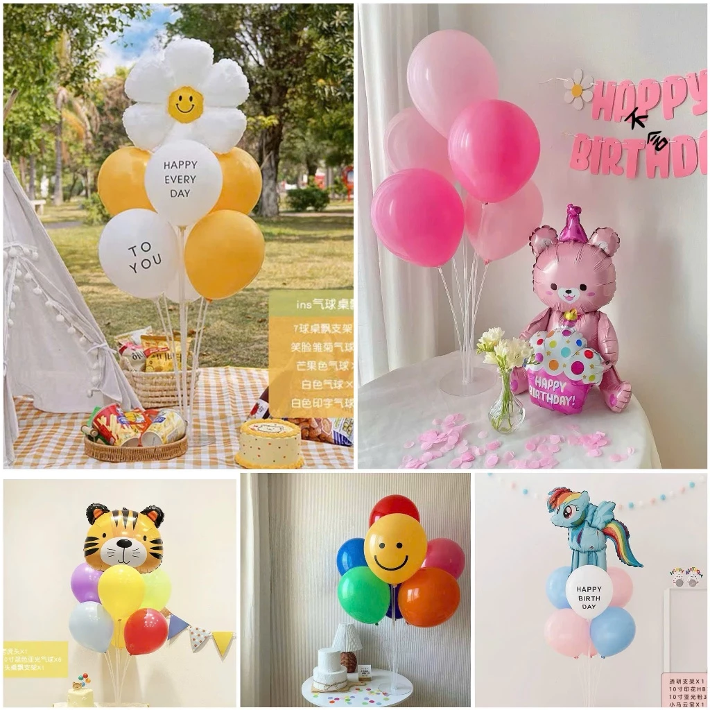 Set Bóng Bay kèm trụ 7 nhánh bóng trang trí, sinh nhật, Giáng sinh
