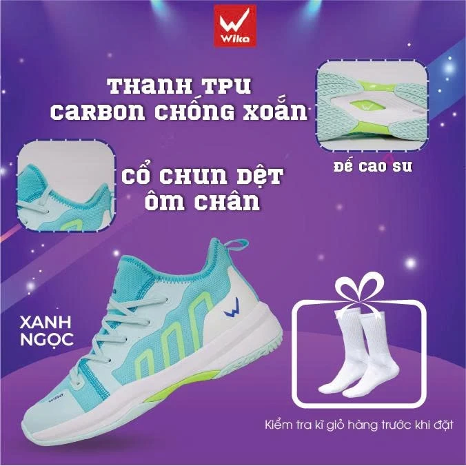 Giày Pickleball Wika Loudy chính hãng, Giày thể thao cầu lông, Tennis cao cấu siêu nhẹ