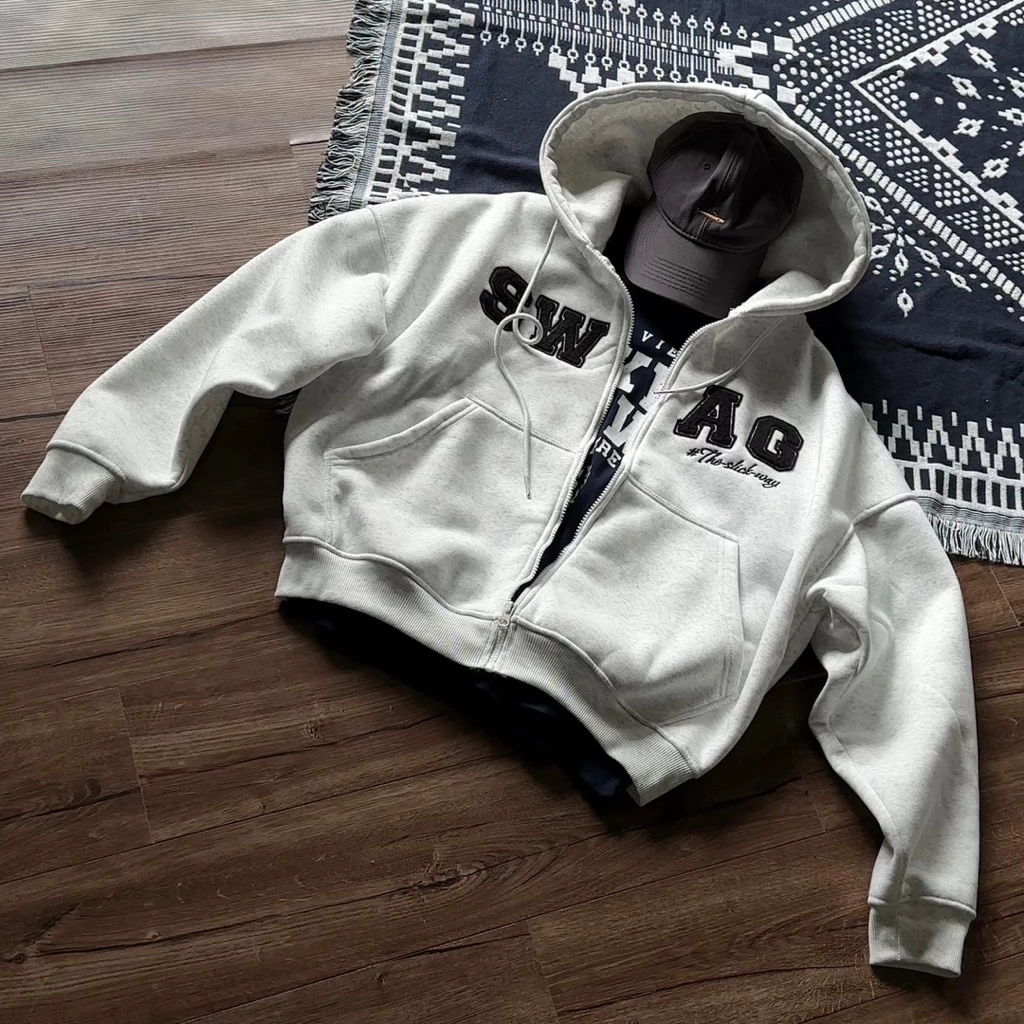 [ New Arrival ] Hoodie Zip Form Boxy "SWAG" Nỉ Premium - Local Brand THE SLICK WAY UNISEX