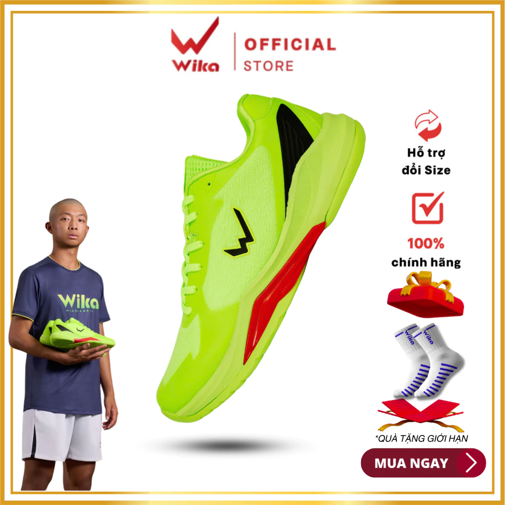 Giày Pickleball Wika Fury, Thanh Định Hình Chống Xoắn, Đế TPU, Đế Cao Su Bám Sân