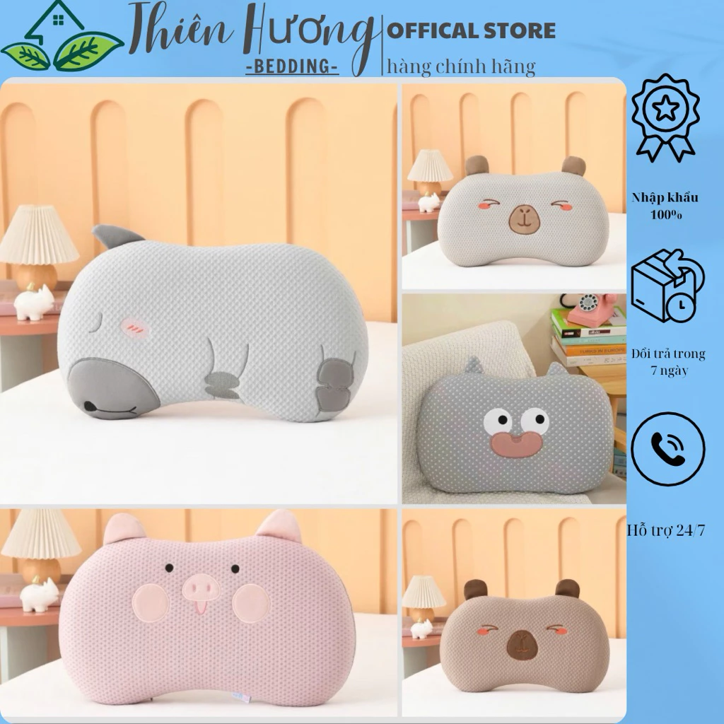 Gối Cao So Non Vải Băng lạnh Design Cho Bé Siêu Xinh Kích Thước 32x53cm - Thiên Hương Bedding