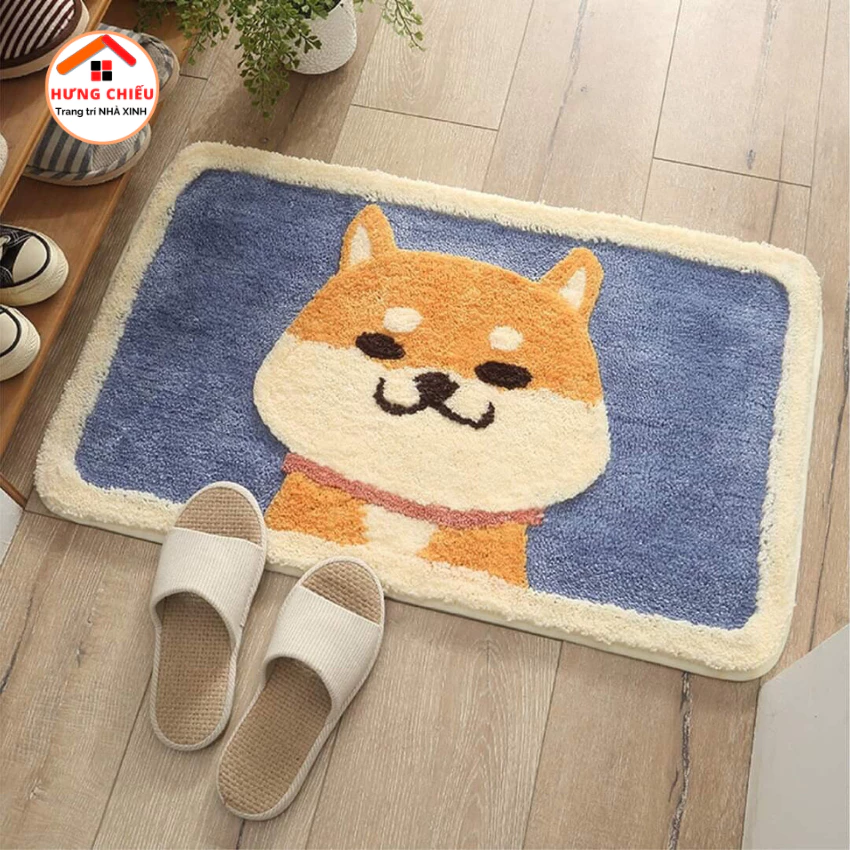 Thảm chùi chân, thảm lau chân lông cừu chống trơn trượt trang trí phòng ngủ phòng khách ED07