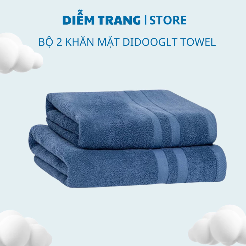 Bộ 2 Khăn Mặt DIDOOGLT TOWEL 30X50CM Siêu Mềm Mại -Thấm Hút Tốt Bông Dày 100% Cotton Cao Cấp