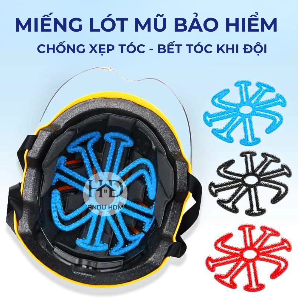 Miếng Lót Mũ Bảo Hiểm Silicon Chống Xẹp Tóc Khi Dùng Mũ Bảo Hiểm Giúp Thoáng Khí Và Bảo Vệ Da Đầu