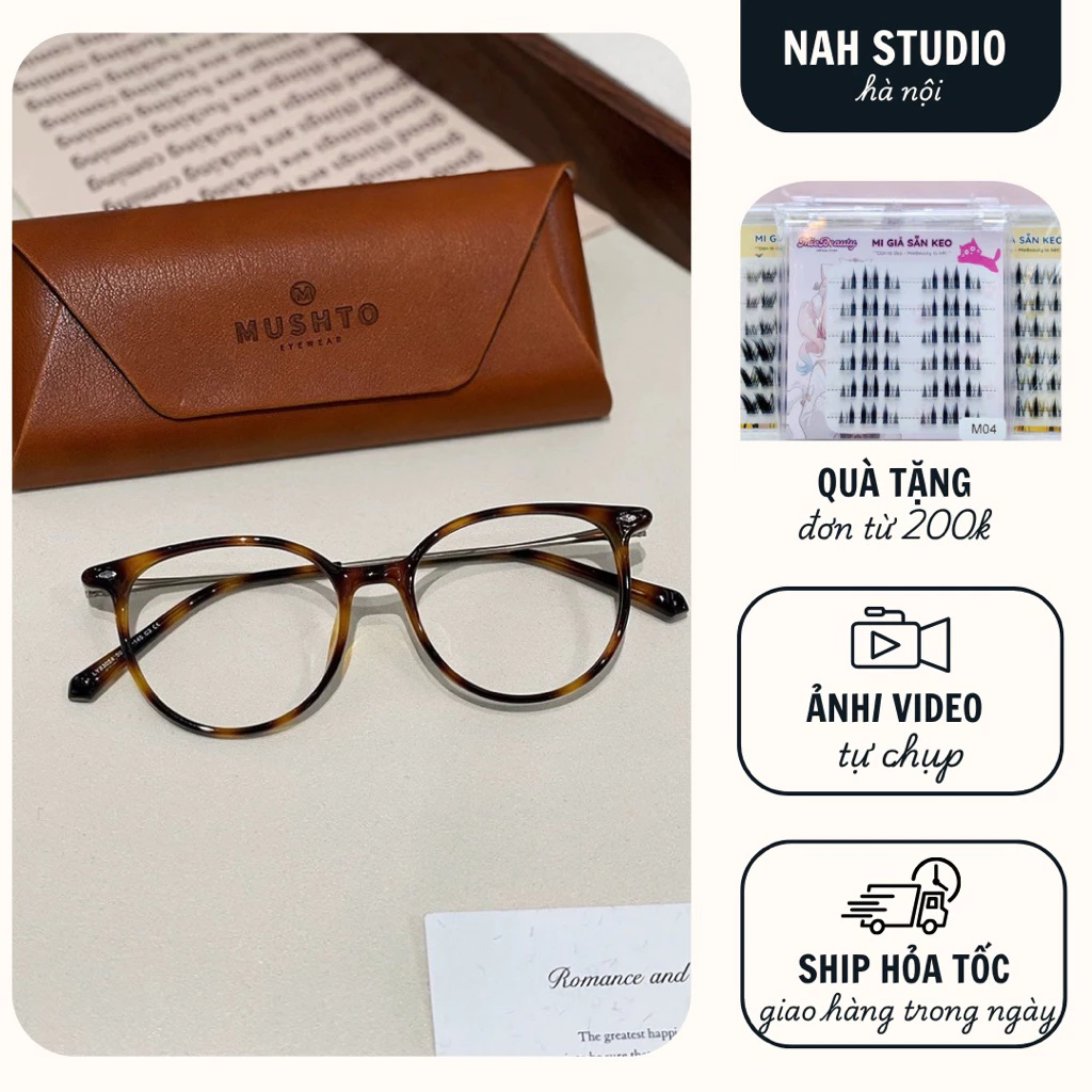Kính mắt không độ quai mảnh quai kim loại cao cấp form to mã mới 83054