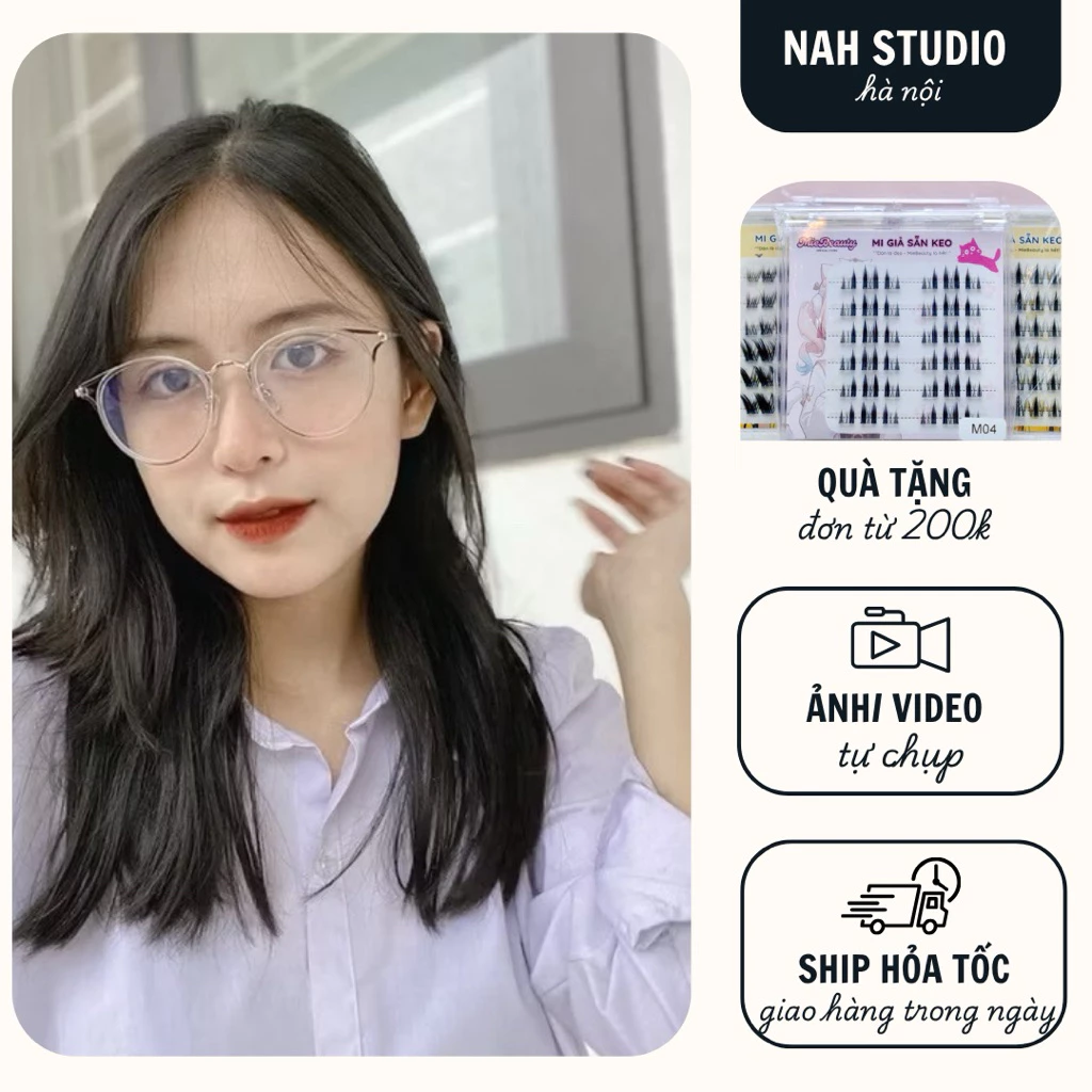 Kính kim loại mắt tròn tai mèo xinh