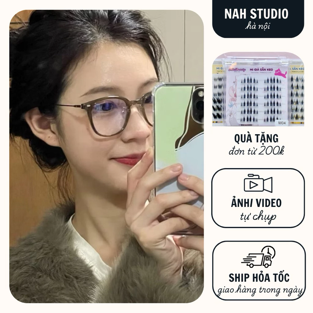 Kính mắt GM Booster không độ nâng mũi mắt kính vuông