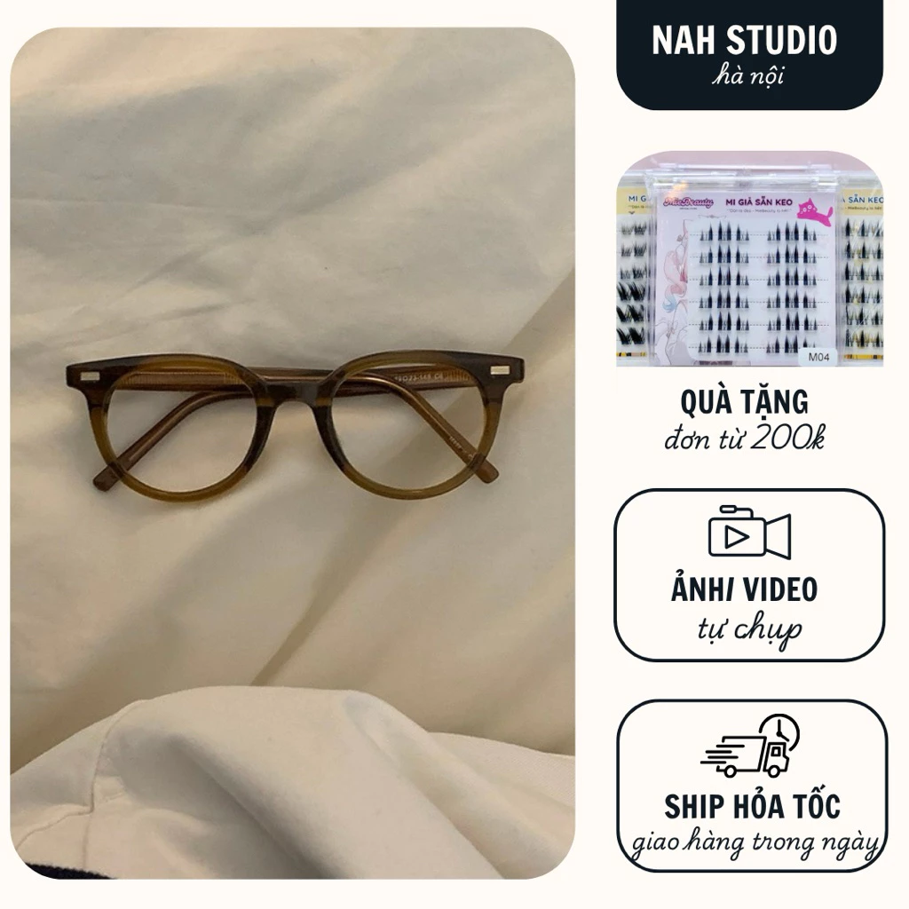 Kính mắt không độ cao cấp viền dày lõi thép 5525 mã mới unisex nam nữ