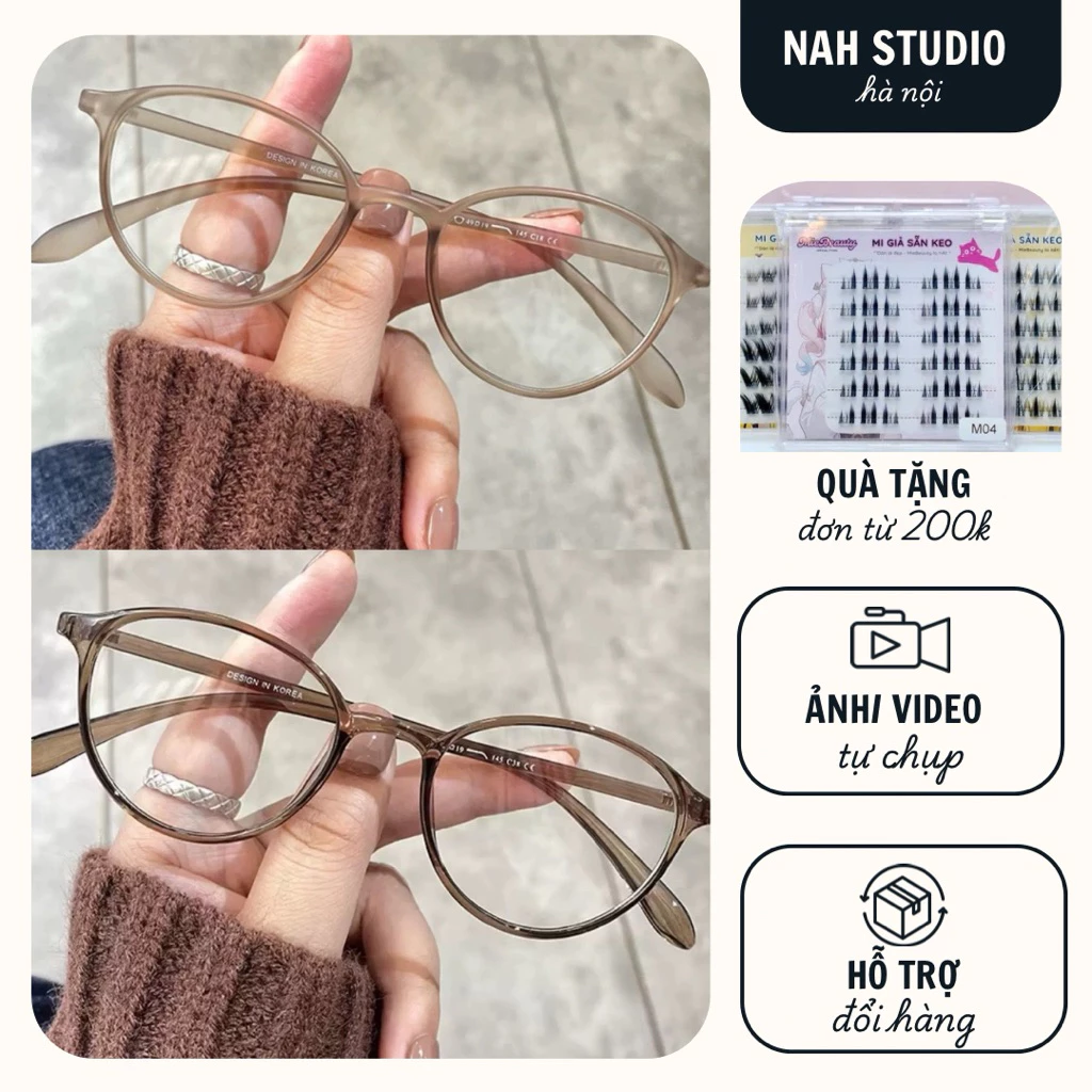 kính mắt không độ, mắt bầu nhựa dẻo Hàn Quốc H0801