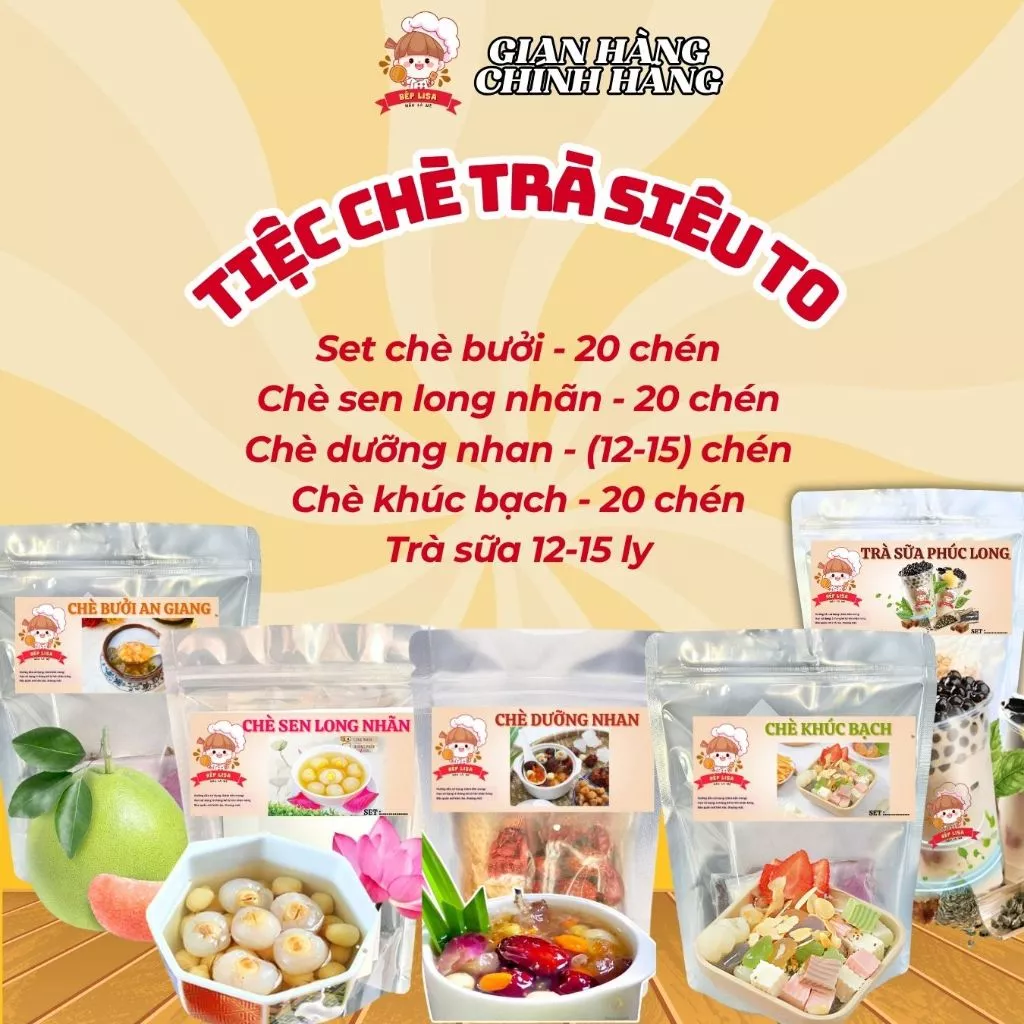 Combo chè trà siêu đã siêu mê - Bếp Lisa