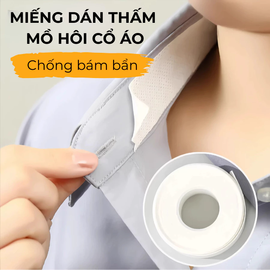 Miếng Dán Cổ Áo Thấm Mồ Hôi Chống Bẩn, Băng Keo Dán Thấm Mồ Hôi Dùng Cho Viền Mũ, Cổ Tay Áo, Lót Gót Chân Chống Trượt