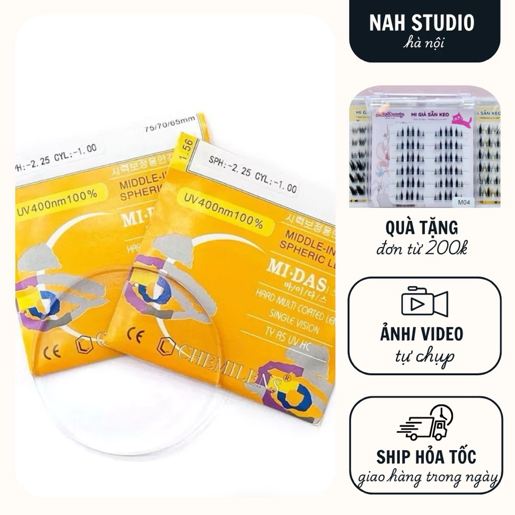 Tròng kính cận, tròng không độ, tròng đổi màu chống tia UV( ghi chú, nhắn tin độ cận và PD )