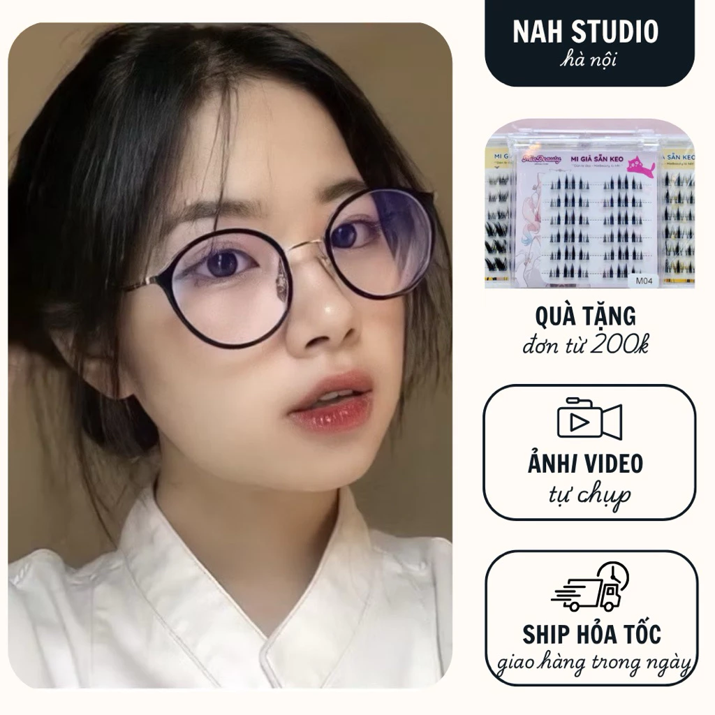Kính gọng bầu mix kim loại quai dẹt 1019