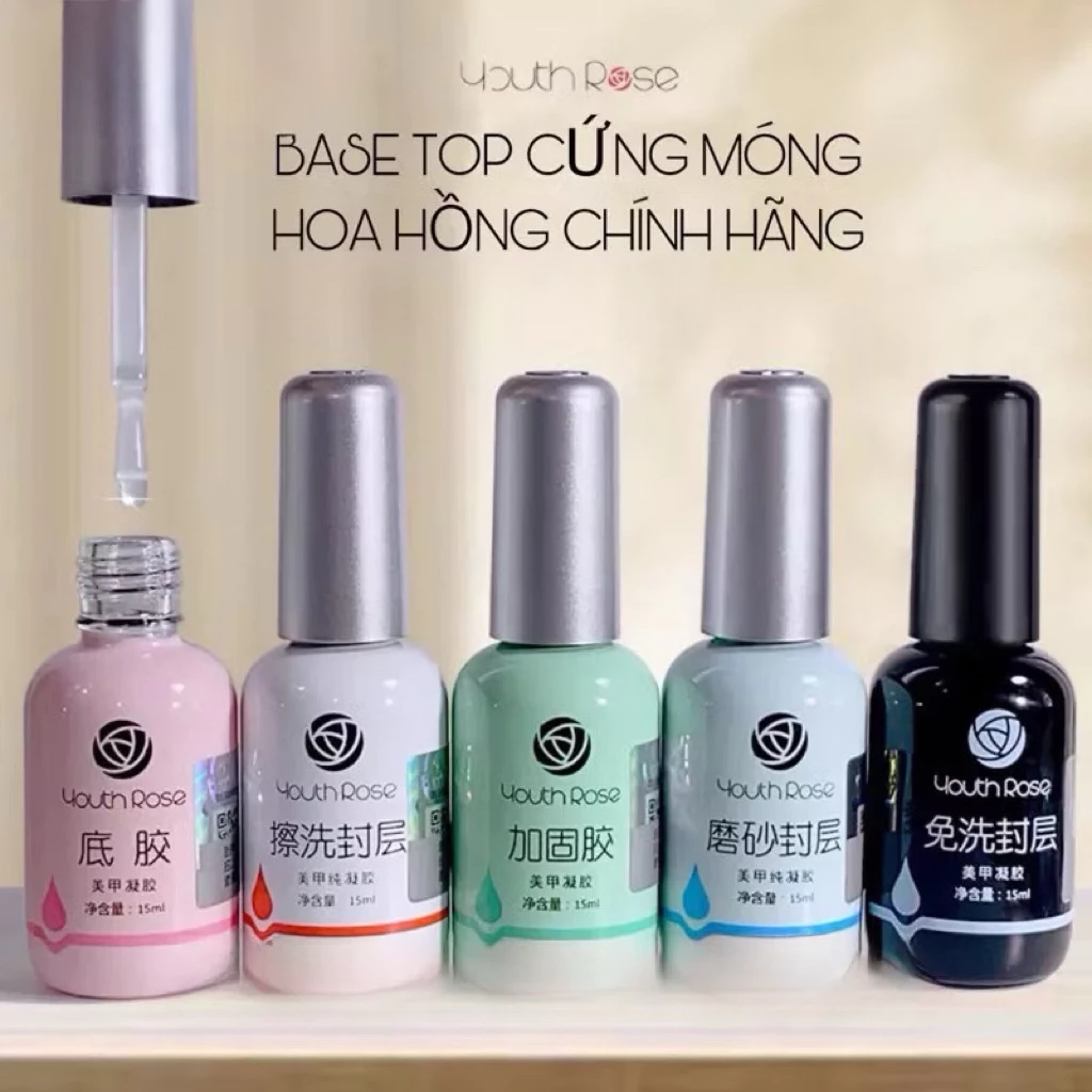 Base Top Cứng móng Hoa Hồng chính hãng 15ml