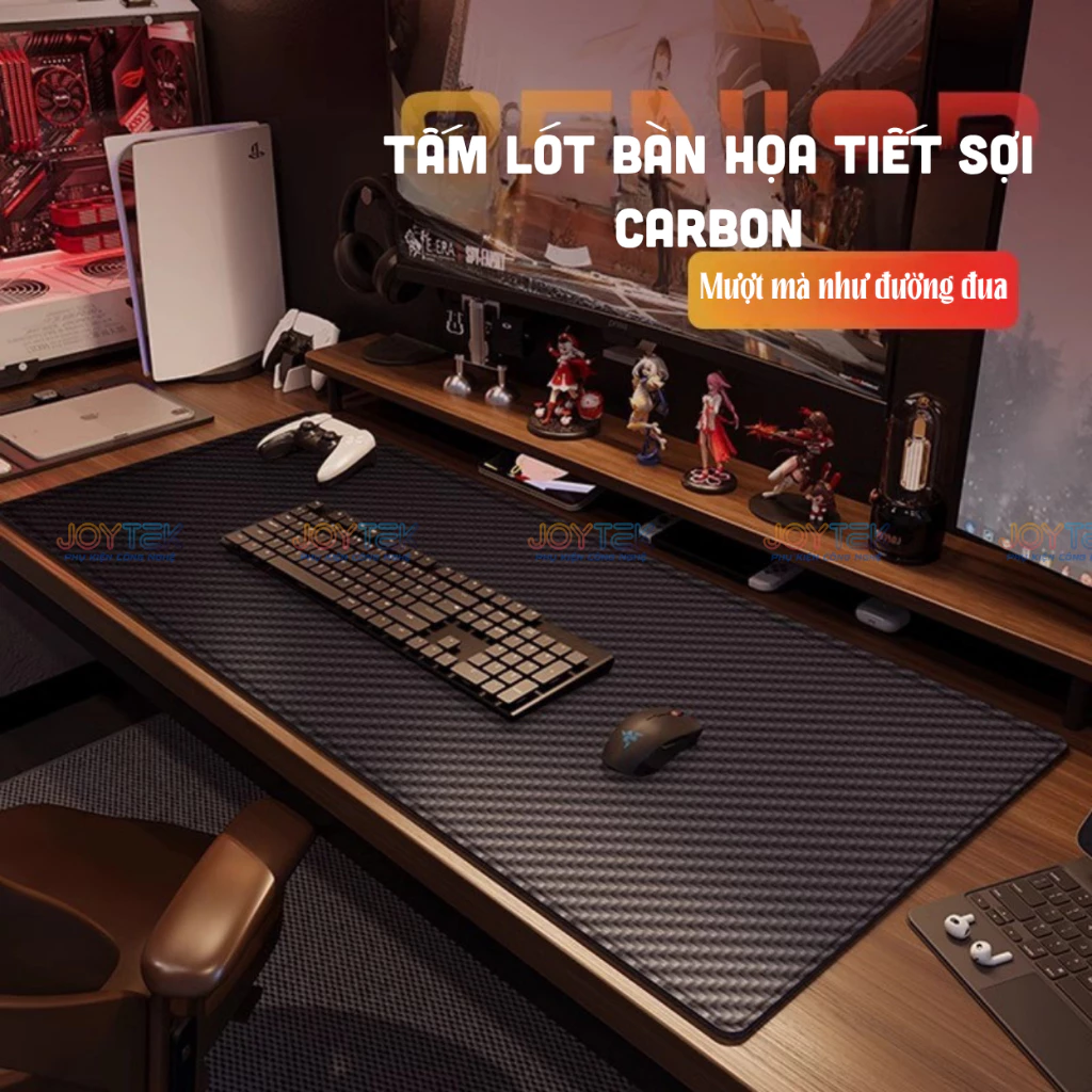 THẢM LÓT BÀN LÀM VIỆC SỢI CARBON CAO CẤP - BỀ MẶT CHỐNG TRƯỢT HOÀN HẢO!