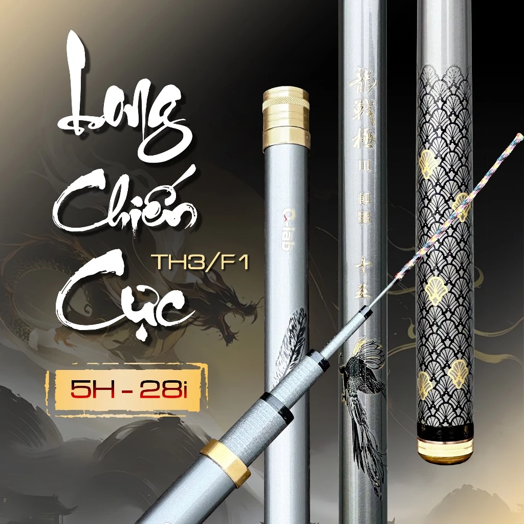 [Giá Rẻ] Cần Câu Đài Long Chiến Cực TH3 F1 Cần Câu Tay Câu Đơn 5H Cần Câu Cá Carbon Tặng Kèm Ngọn Phụ