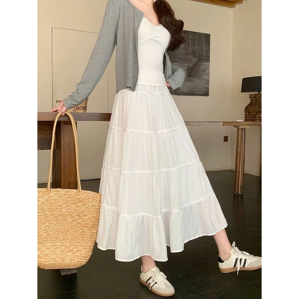 (màu trắng) Váy Babydoll, Đầm 2 Dây Bèo Tay Chất Voan In Hoa 2 lớp