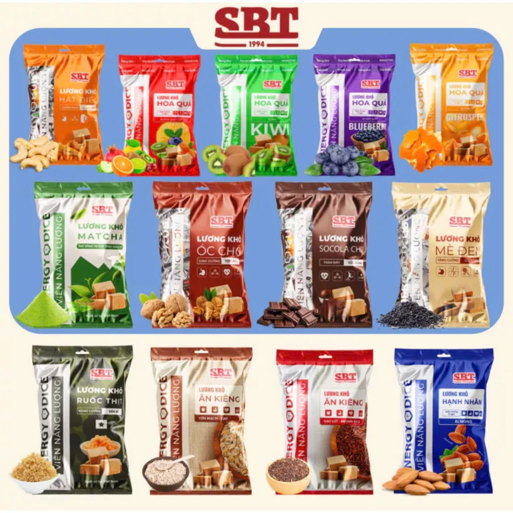 Túi 500gr Lương khô mini SBT hạt dinh dưỡng thơm ngon ( mỗi túi khoảng 33-34 gói nhỏ )