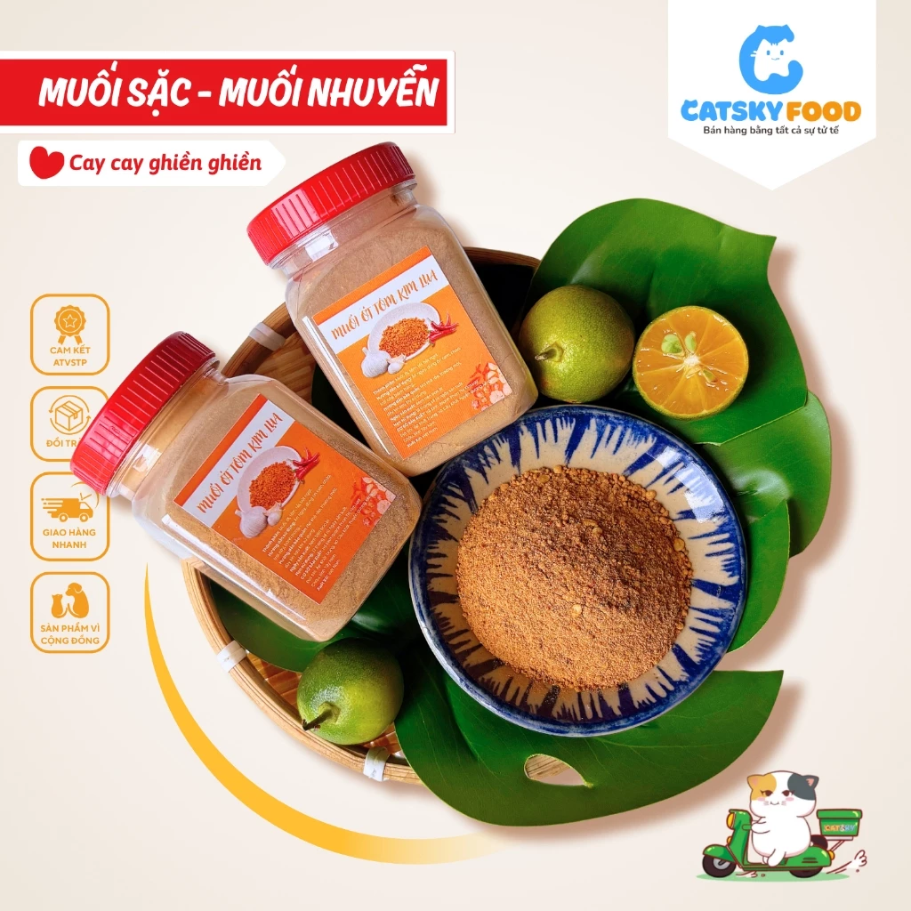 100G Muối Sặc Tây Ninh - Siêu nhuyễn siêu mịn Catsky Food muối chấm tiện lợi