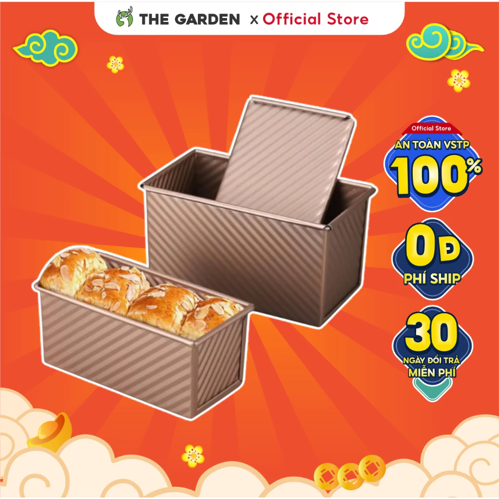 Khuôn nướng bánh mì gối, bánh sandwich THE GARDEN IGWT chống dính loại 250g - 450g