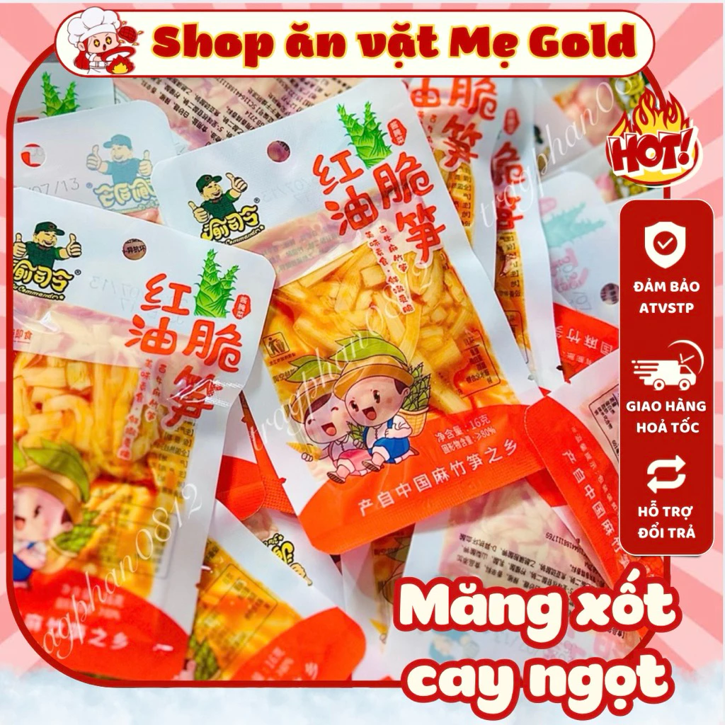Combo gói măng cay mini, măng tre ngâm dầu, măng non xốt cay ngọt, đồ ăn vặt nội địa TQ (gói ~16g)