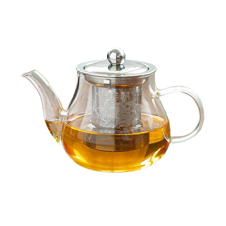 Ấm Pha Trà , Cafe Thủy Tinh  có vòi  Dung Tích 0.4 lít Chịu Nhiệt Có Lõi Lọc Inox 304 Cao Cấp