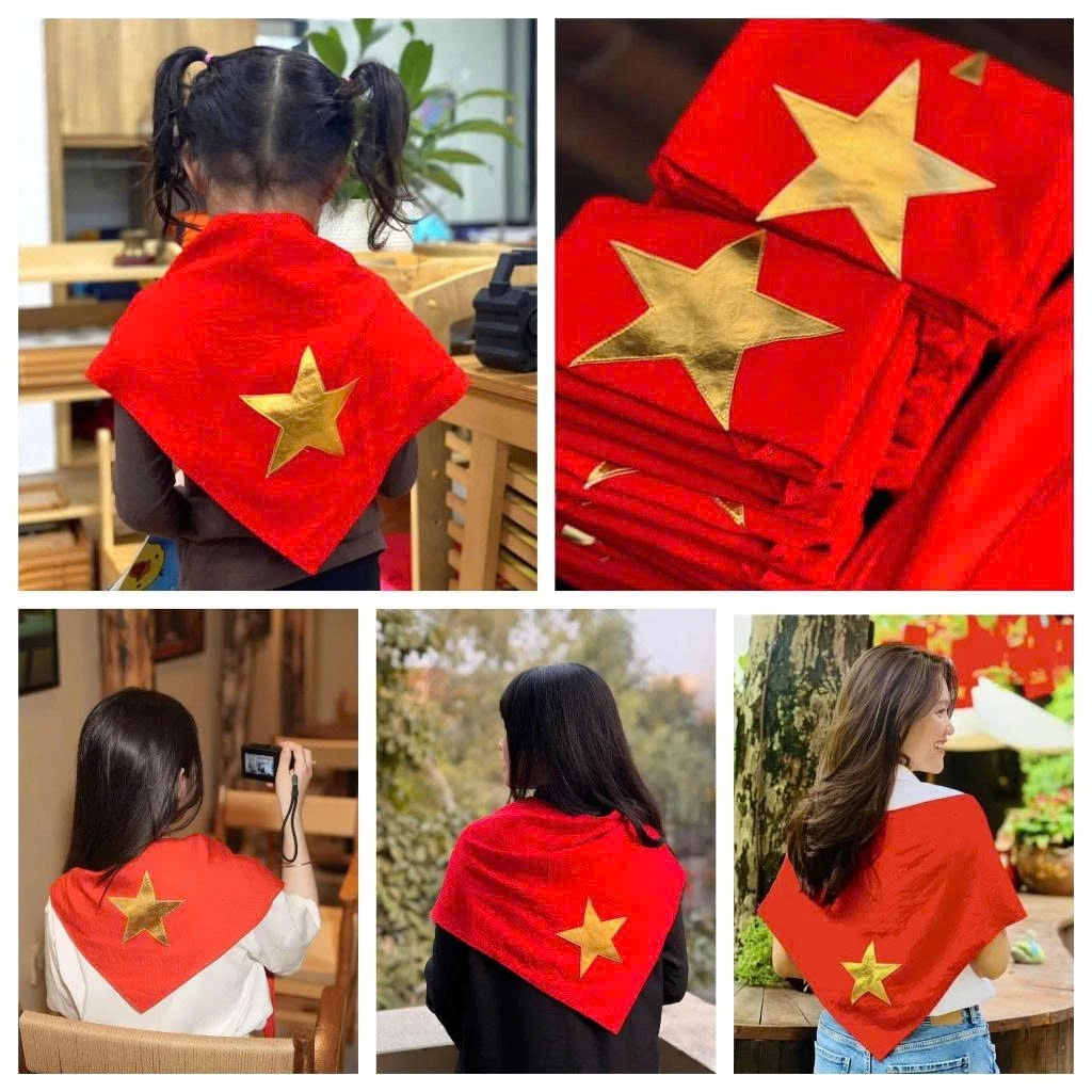 [COMBO 2 CHIẾC] Khăn cờ đỏ sao vàng, khăn cờ tổ quốc, Khăn cờ Việt Nam, Khăn cờ 2/9 Việt Nam-Khăn Tam Giác Cờ Tố Quốc