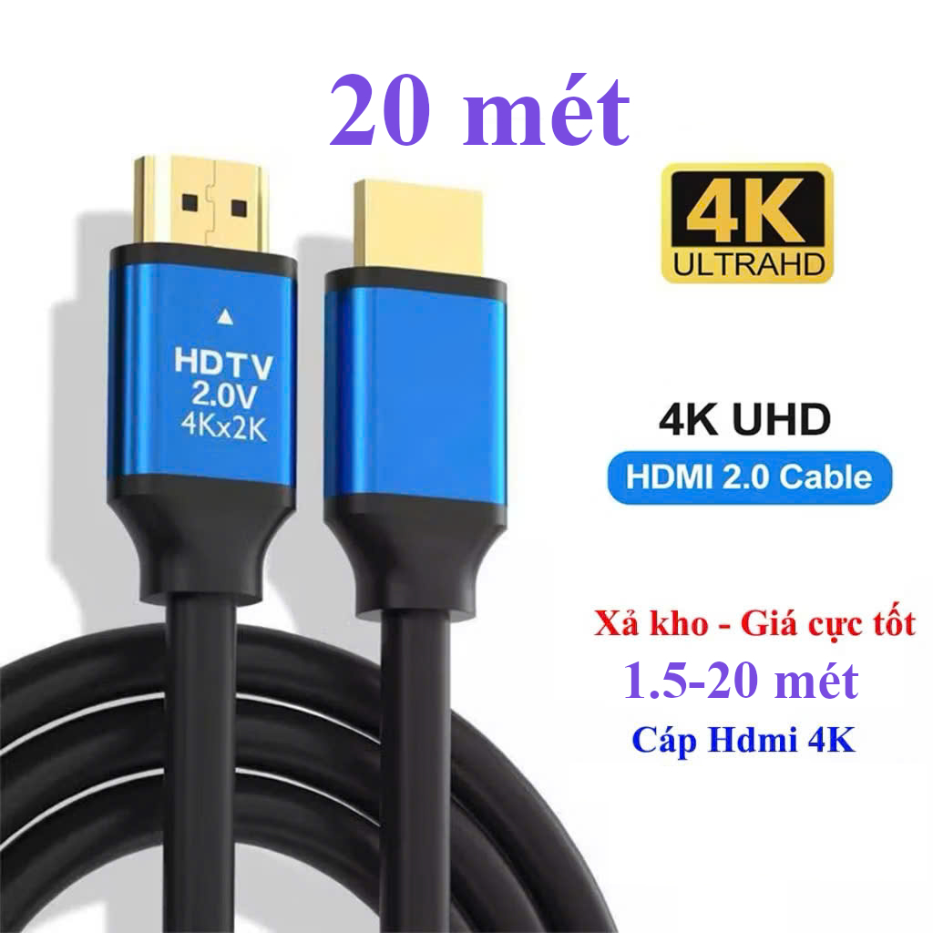 Dây cáp Hdmi 4K*2K dài 1.5m 3m 5m 10m 15m 20m 30 mét HDTV Siêu nét siêu rẻ đầu…